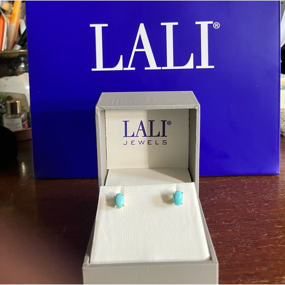 🌟New LALI 14K Gold & Turquoise Earrings - Picture 7 of 7